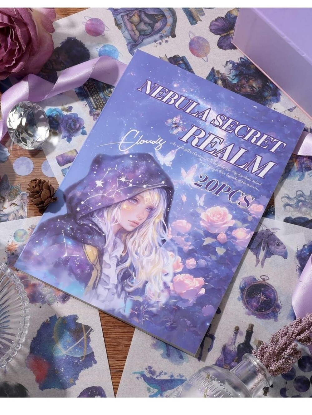 Nebula Secret Realm Art Print — Lavender Purple Fantasy Poster Sticker Book